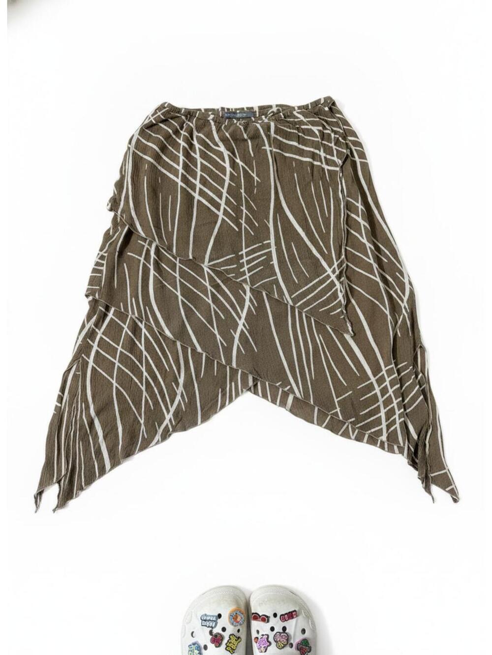 2000s Y2K Jacques Ruc Abstract Asymmetrical Low Rise Skirt Small